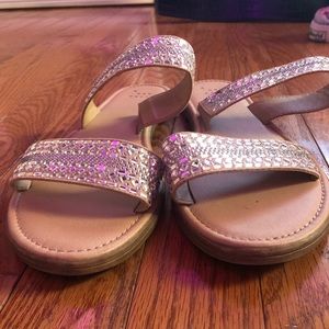 Flat sparkly detail sandals.